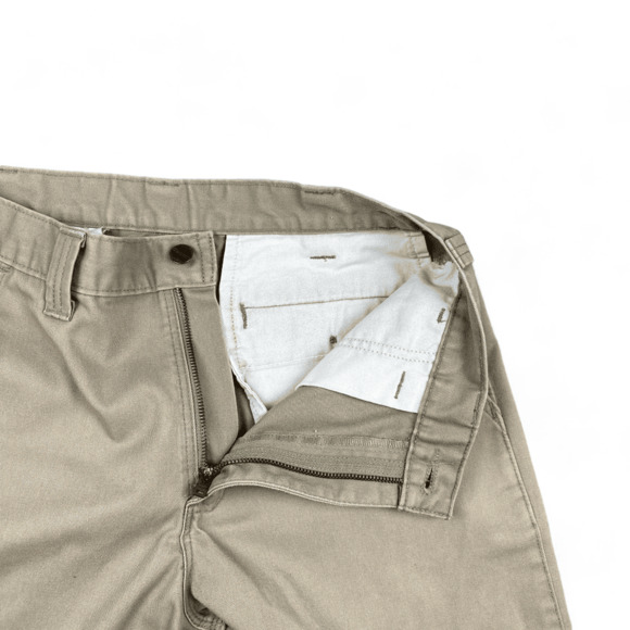 Carhartt Pants Mens 34x30 Khaki Brown Beige Tan Double Knee Workwear Loose Fit - Picture 6 of 11